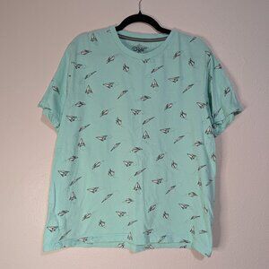 Eighty Eight Short Sleeve T Shirt XLarge Men’s Teal Paper Airplane